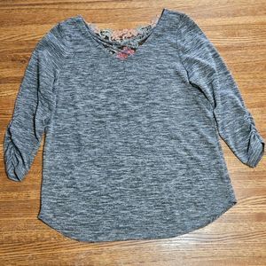 Absolutly Famous Womens Top Half Sleeve With Floral Back Design